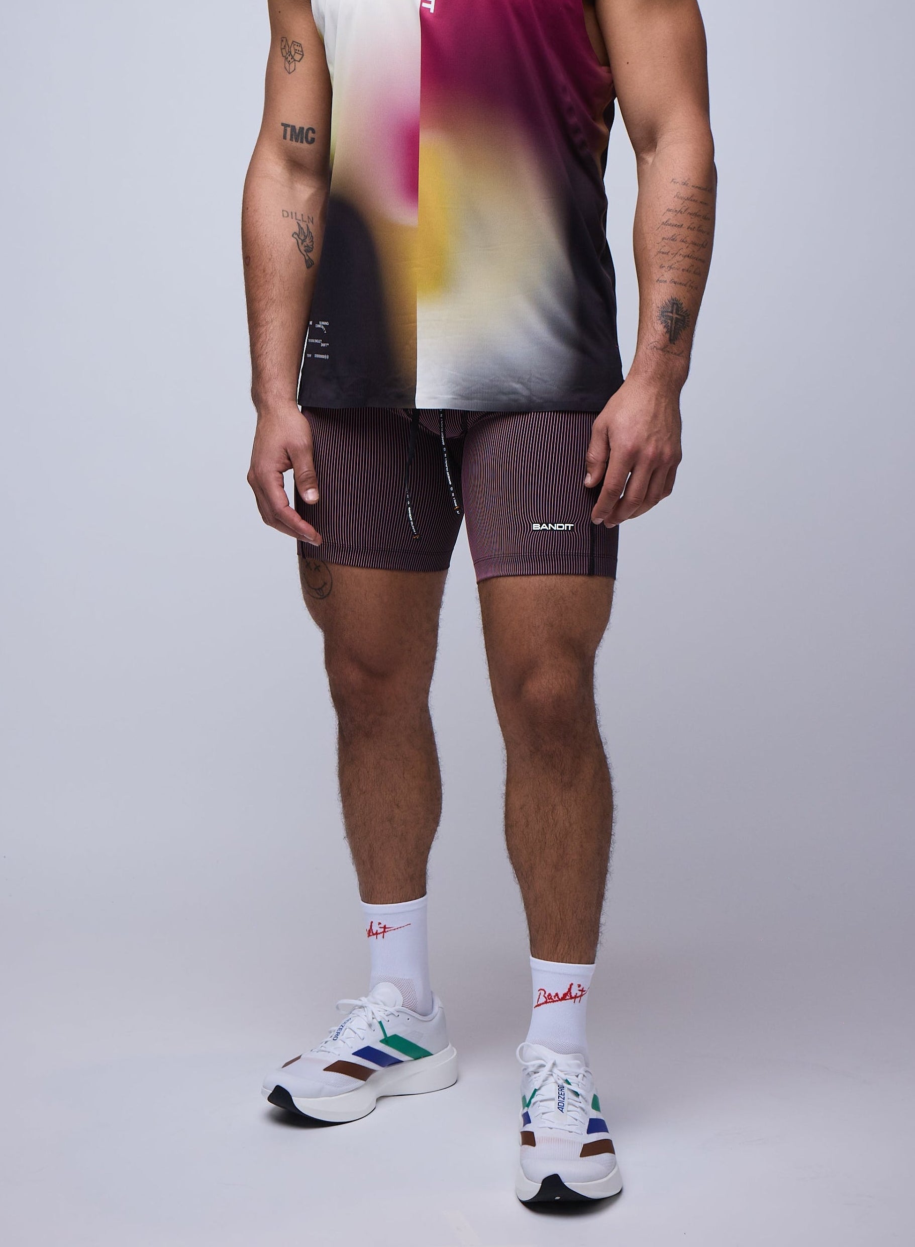 MENS STRIPED CADENCE™ 7 POCKET HALF TIGHTS