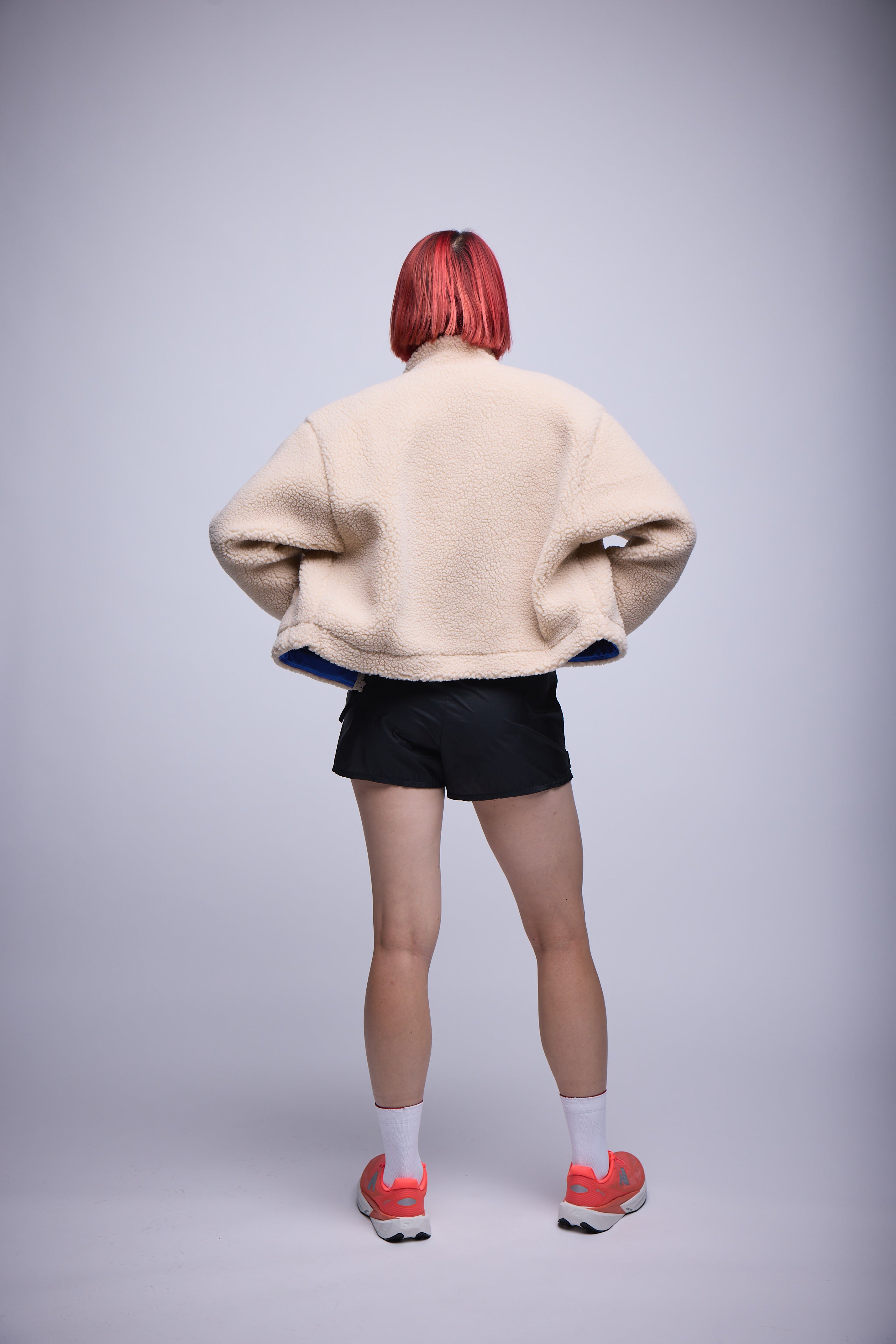 WOMENS CROPPED WOOL FLEECE JACKET