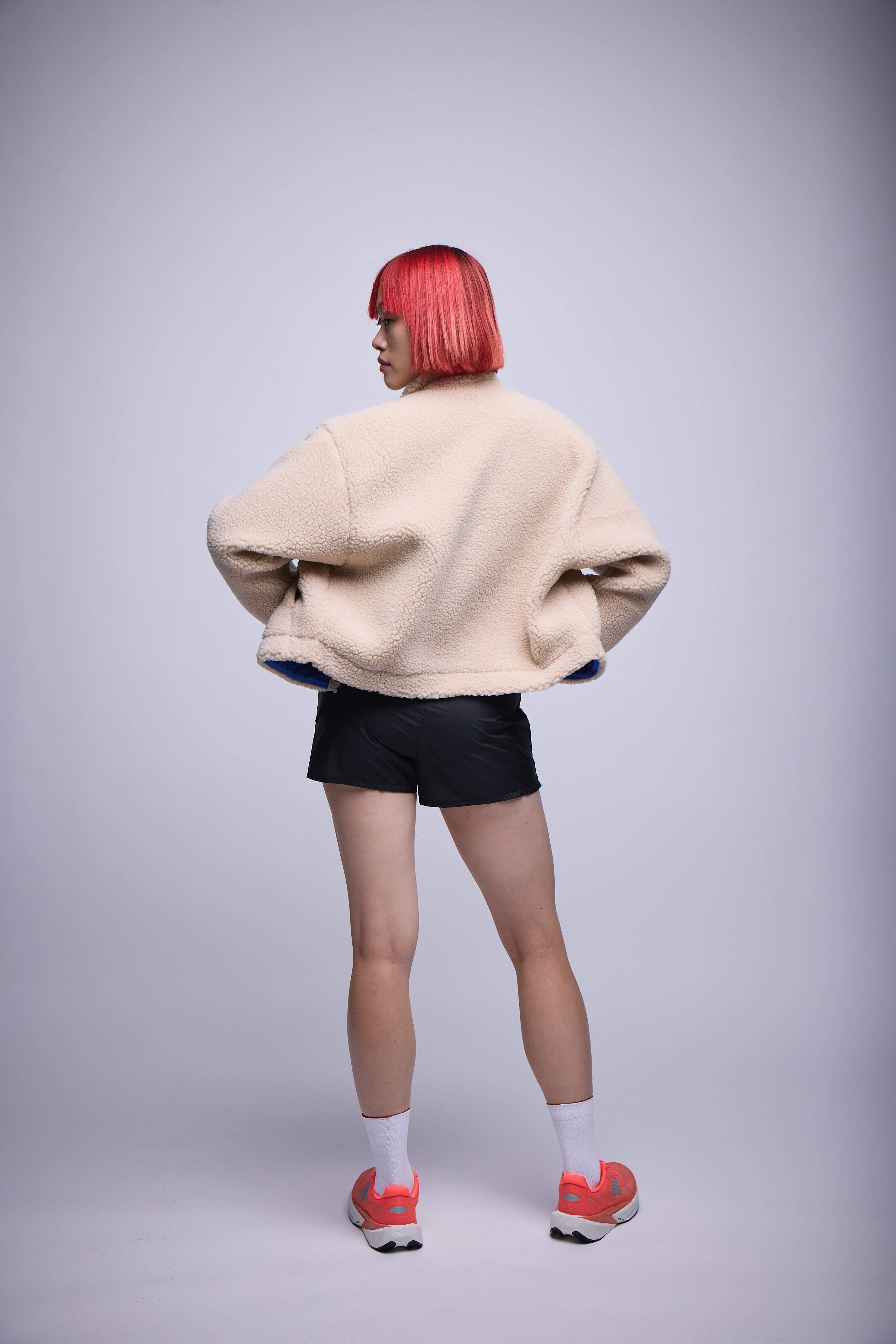 WOMENS CROPPED WOOL FLEECE JACKET