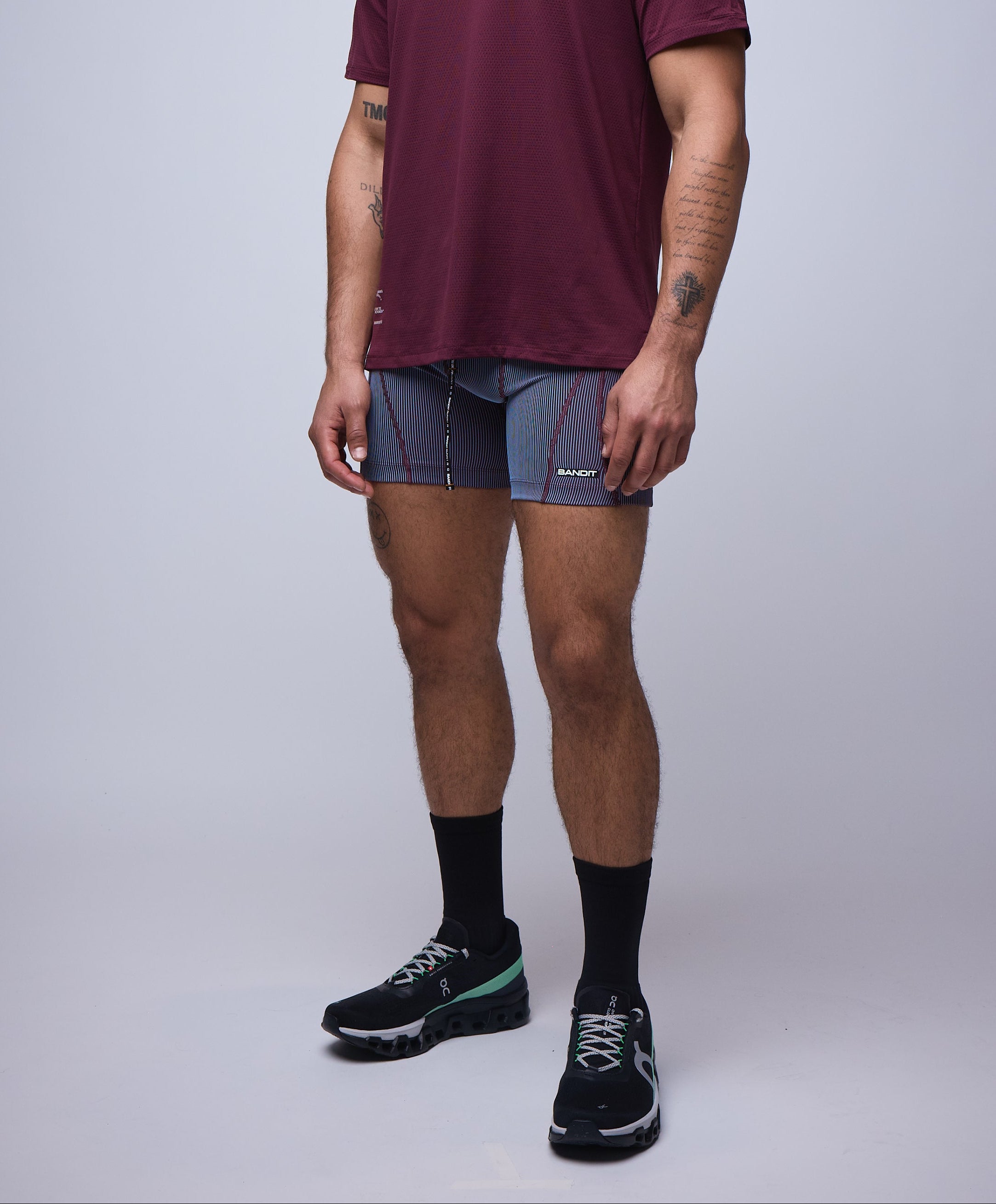 MENS STRIPED CADENCE™ 7 POCKET QUARTER TIGHTS