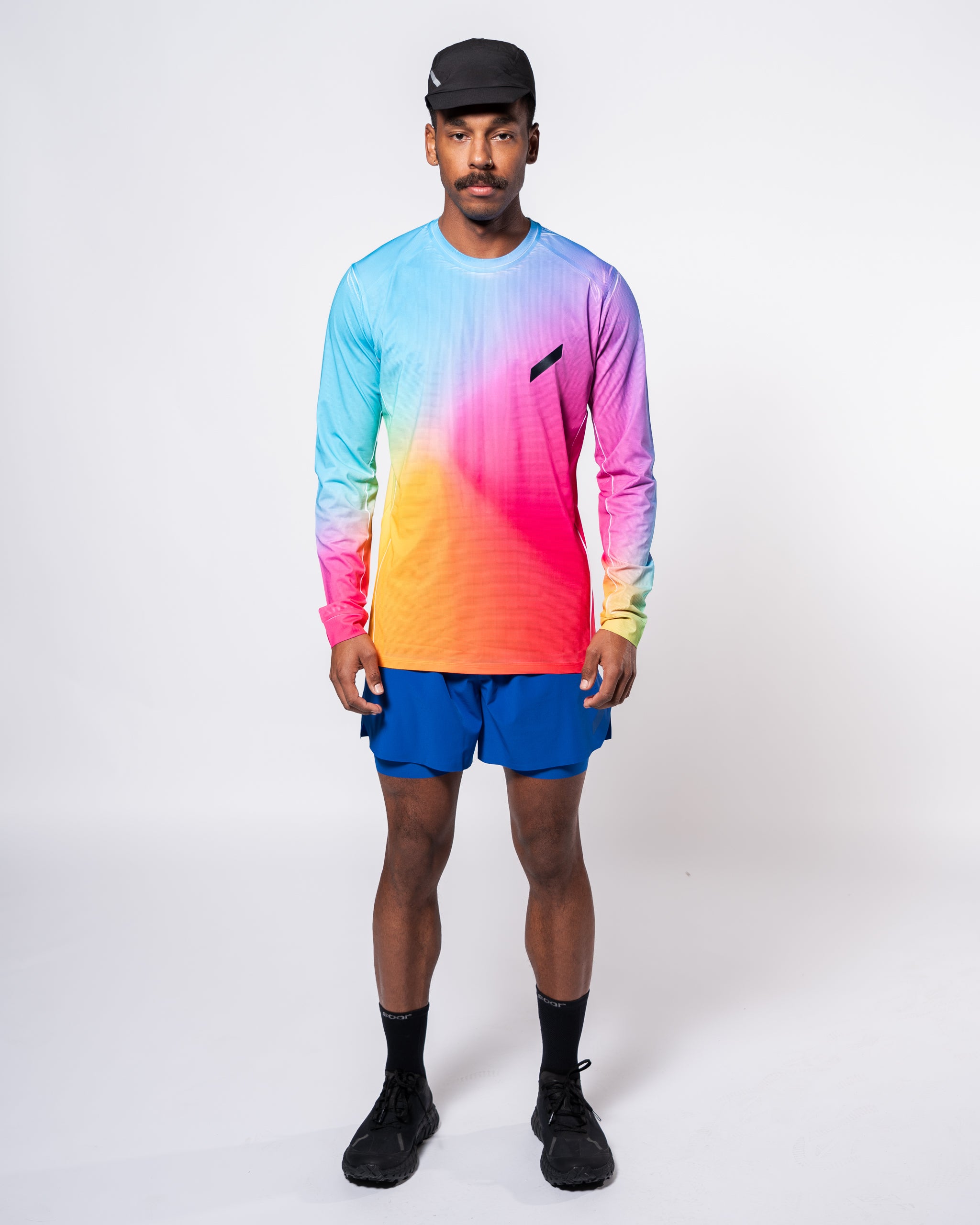 Mens Printed LS Tech T