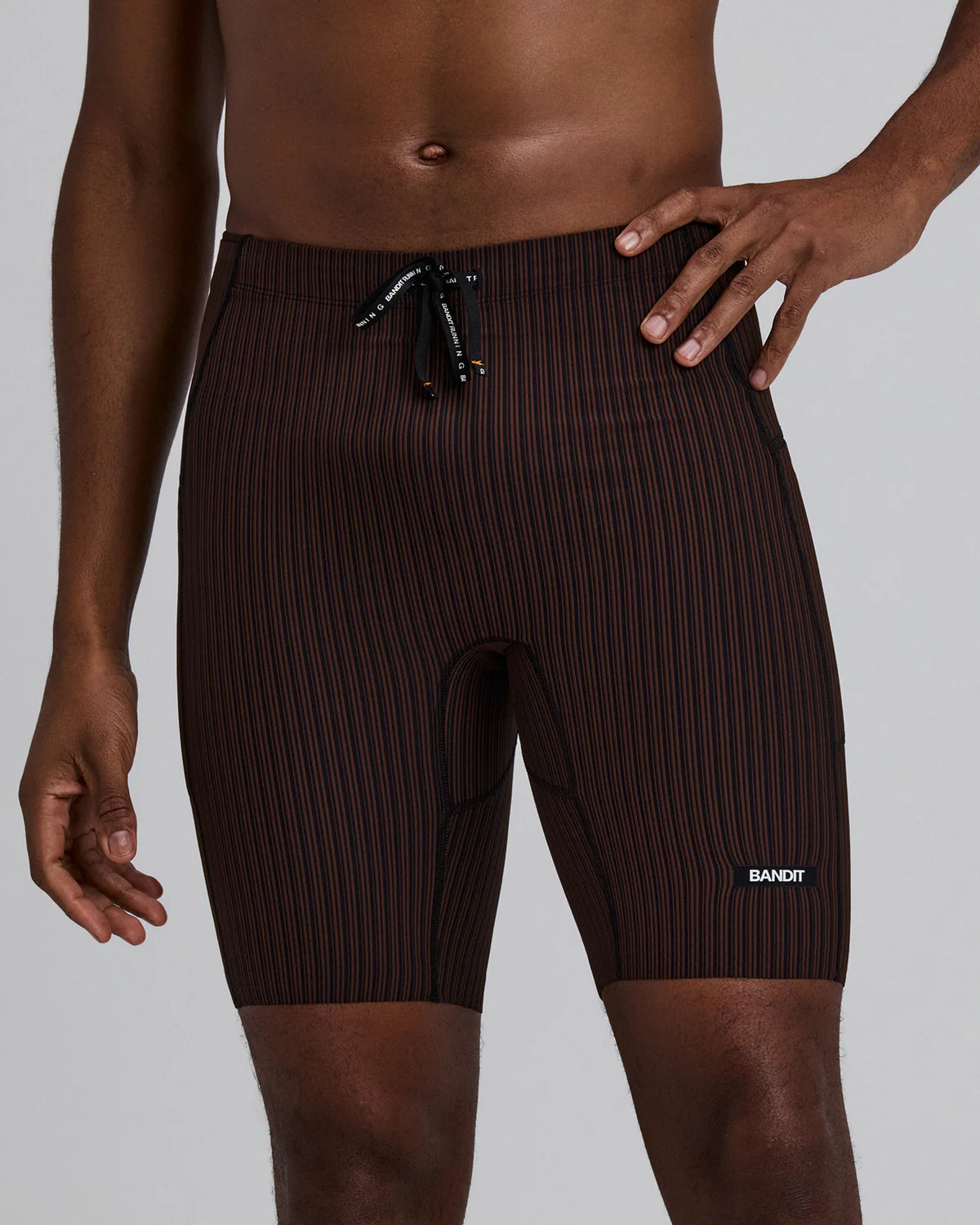 Mens Striped Cadence™ 7 Pocket Lined Half Tights