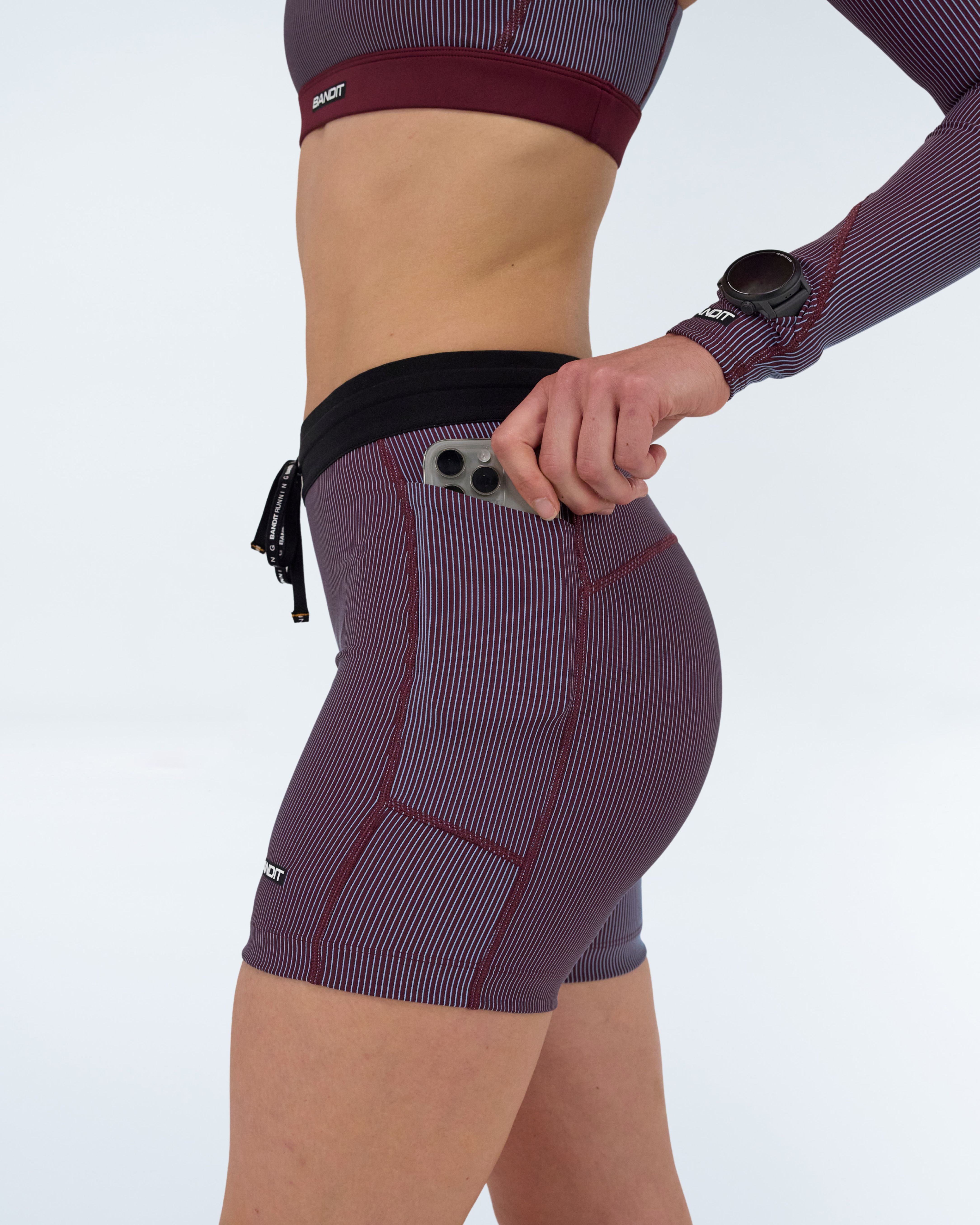 WOMENS STRIPED CADENCE™ 5" COMPRESSION SHORT