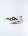 Mens Adizero Boston 13 - WHITE/CBLACK/LUCRED