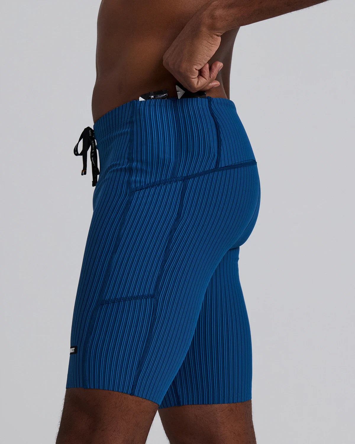 Mens Striped Cadence™ 7 Pocket Lined Half Tights