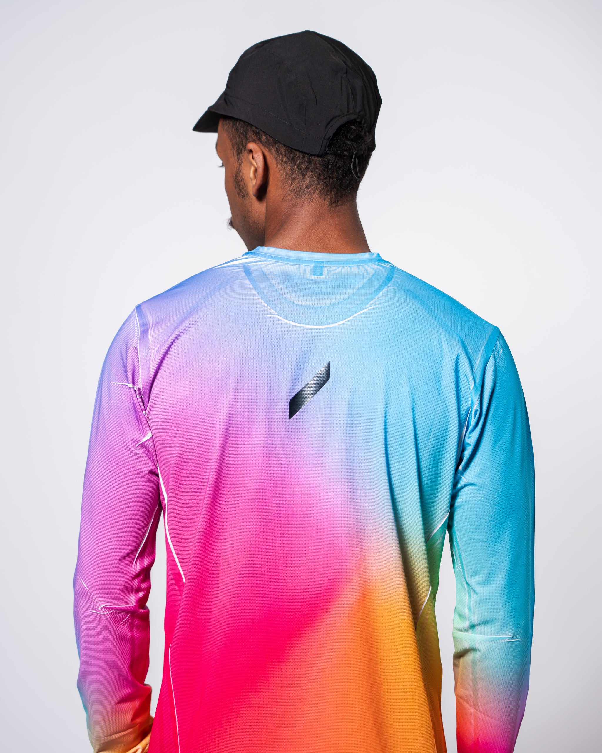 Mens Printed LS Tech T